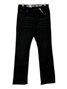 American Fighter Heritage Bootcut Jeans Men 28x32 Black Low Rise Embroidered NWT